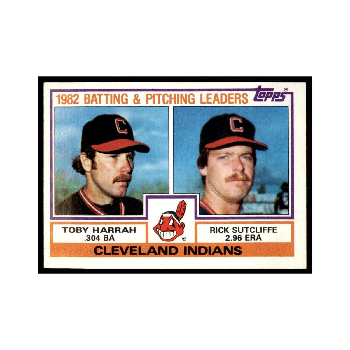 1983 Topps Indians Team Leaders - Toby Harrah/Rick Sutcliffe Baseball Cards #141