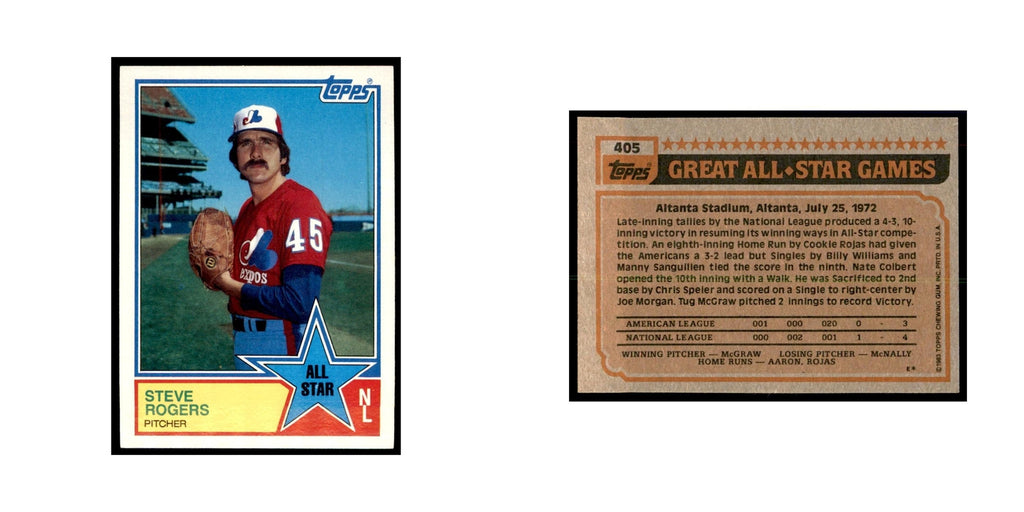 1983 Topps Steve Rogers Baseball Cards #405