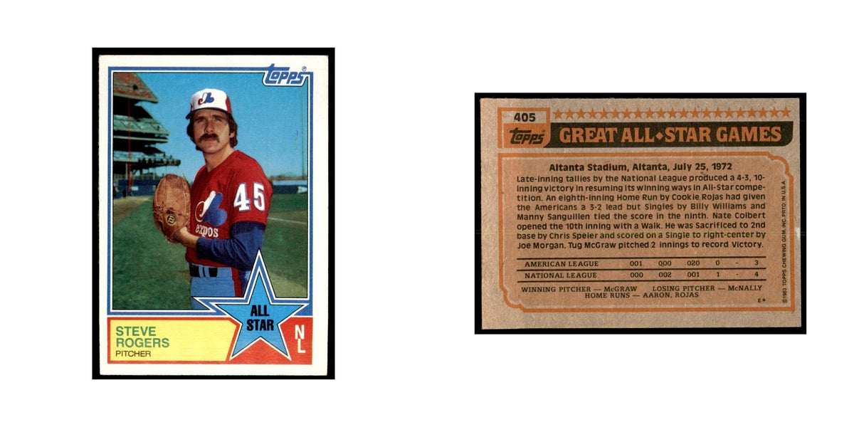 1983 Topps Steve Rogers Baseball Cards #405
