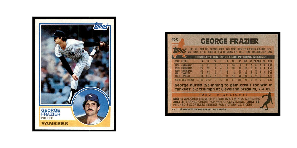 1983 Topps George Frazier Baseball Cards #123