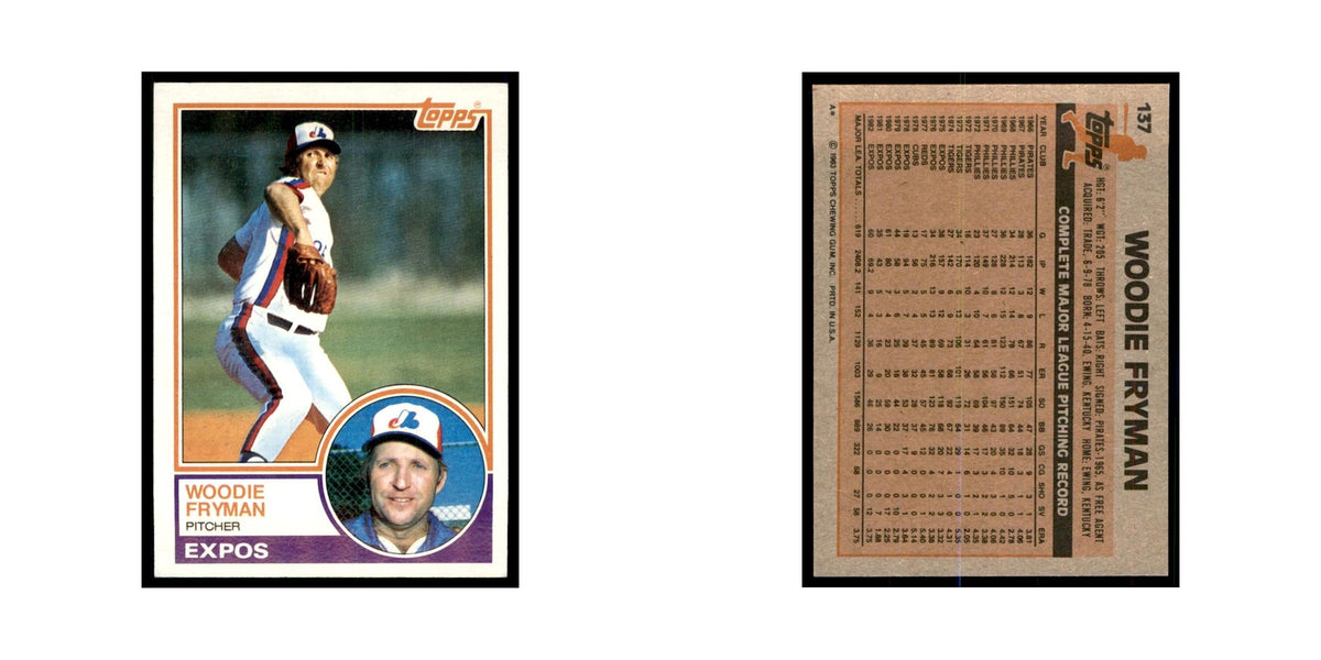 1983 Topps Woodie Fryman Baseball Cards #137