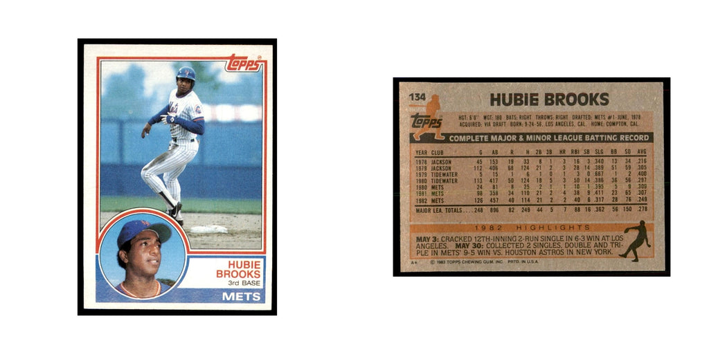 1983 Topps Hubie Brooks Baseball Cards #134
