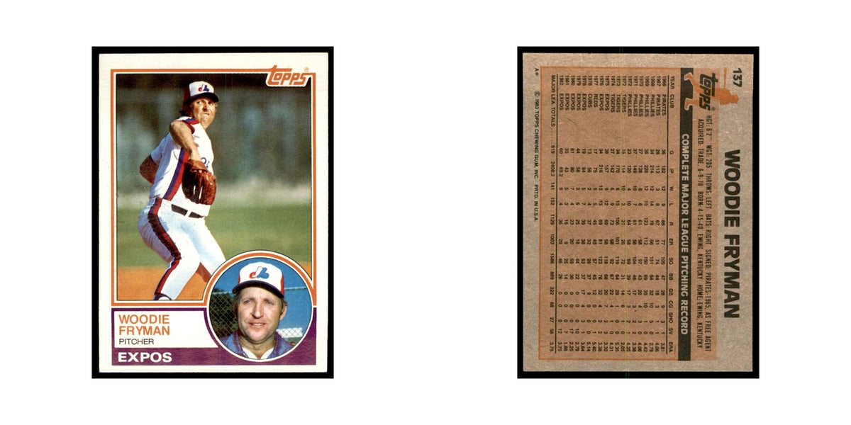 1983 Topps Woodie Fryman Baseball Cards #137