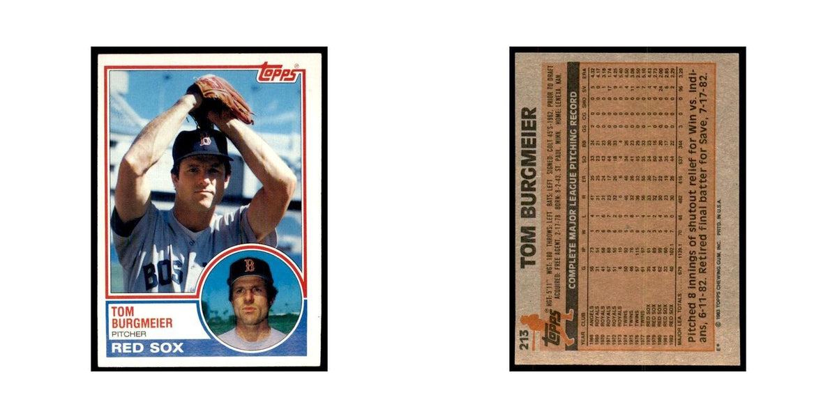 1983 Topps Tom Burgmeier Baseball Cards #213