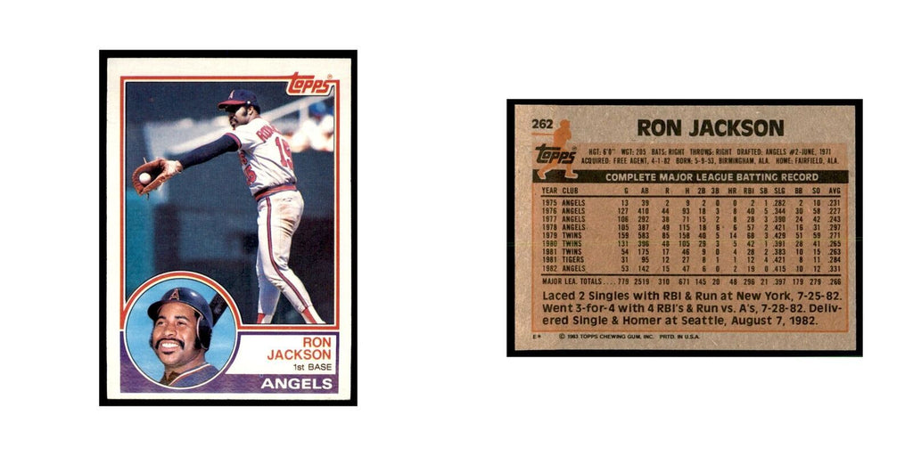 1983 Topps Ron Jackson Baseball Cards #262