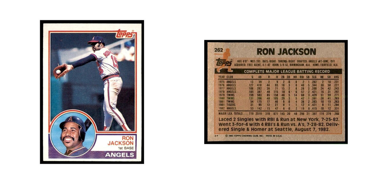 1983 Topps Ron Jackson Baseball Cards #262