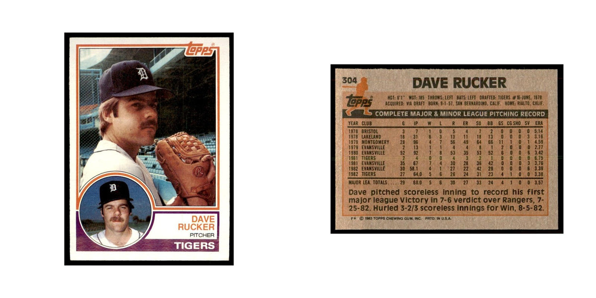 1983 Topps Dave Rucker Baseball Cards #304