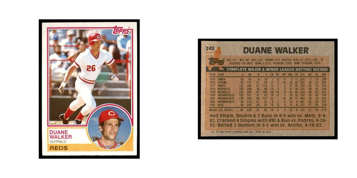 1983 Topps Duane Walker Baseball Cards #243