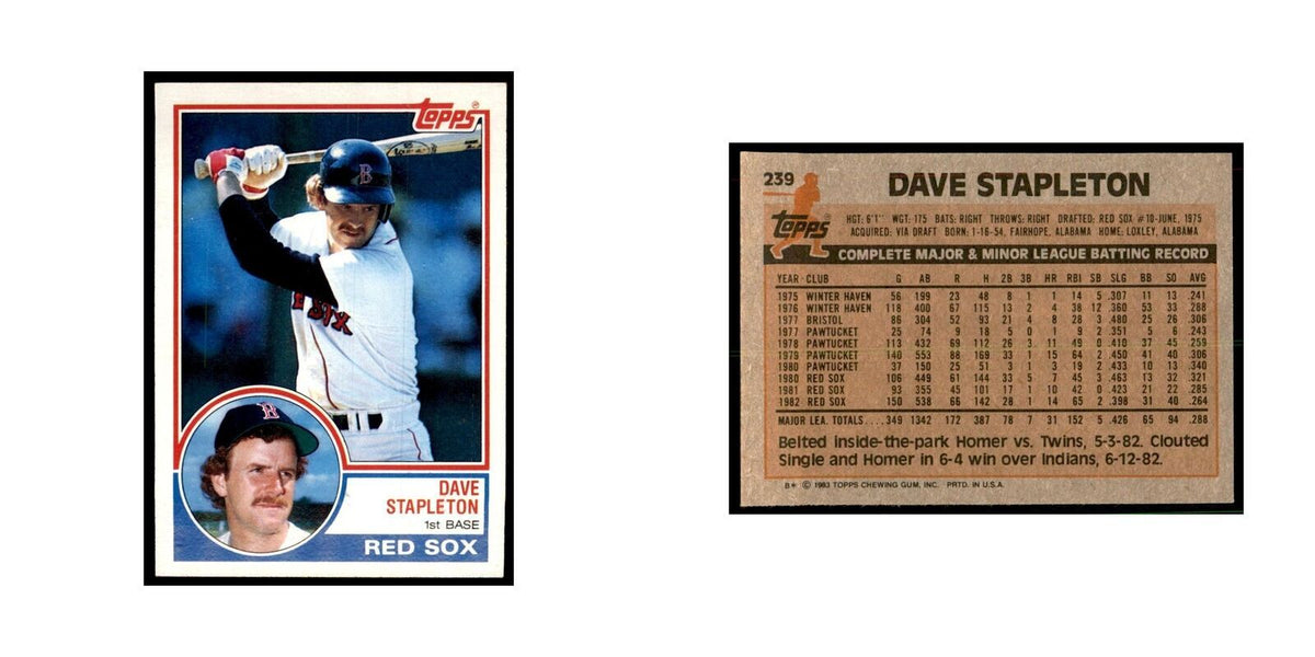 1983 Topps Dave Stapleton Baseball Cards #239