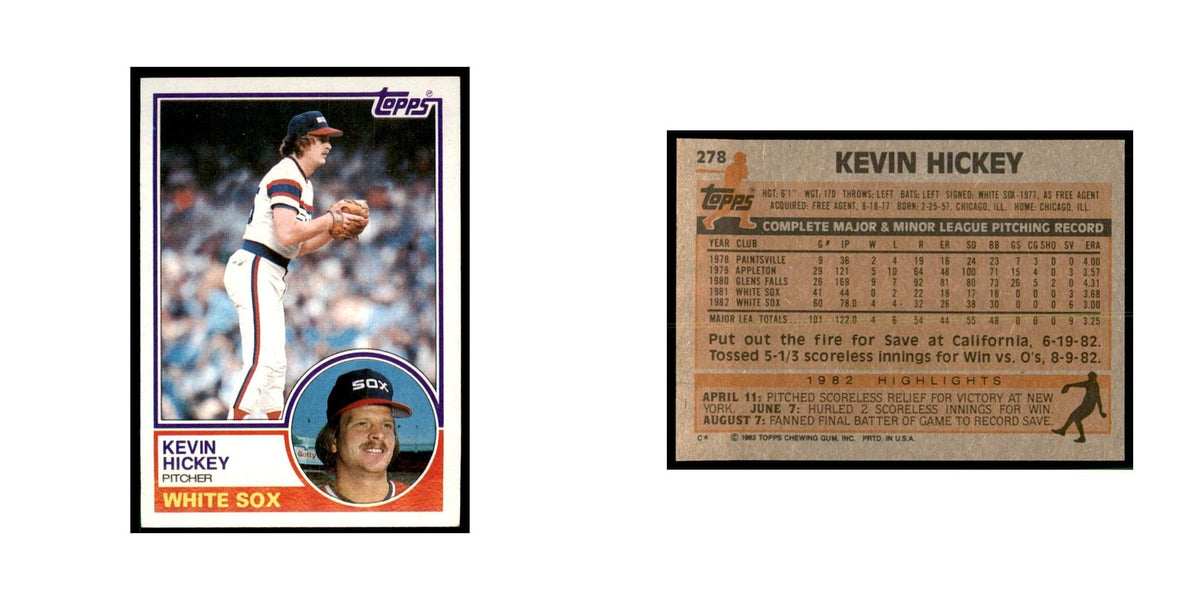 1983 Topps Kevin Hickey Baseball Cards #278