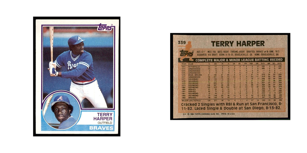 1983 Topps Terry Harper Baseball Cards #339