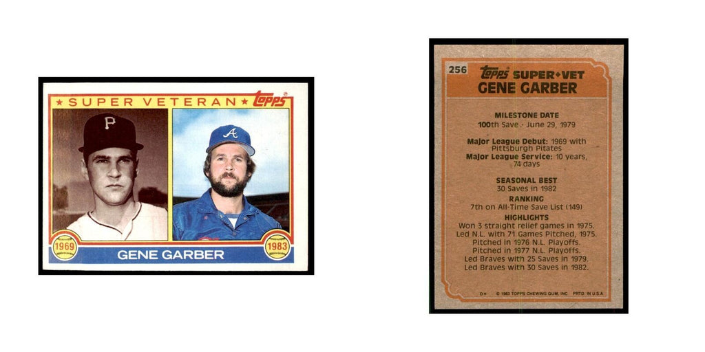 1983 Topps Gene Garber Baseball Cards #256