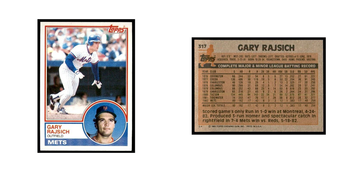 1983 Topps Gary Rajsich Baseball Cards #317