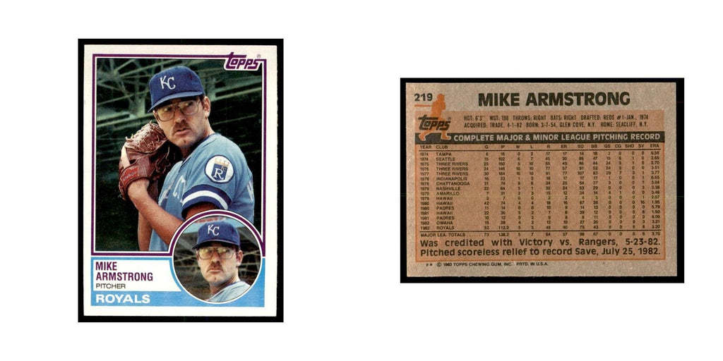 1983 Topps Mike Armstrong Baseball Cards #219