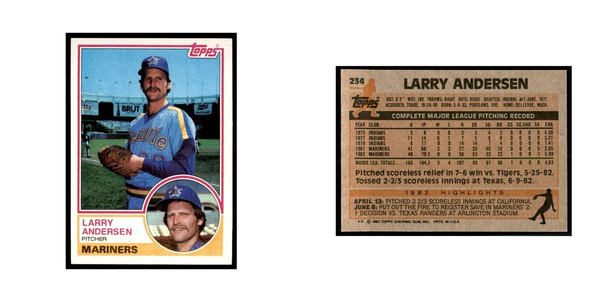 1983 Topps Larry Andersen Baseball Cards #234