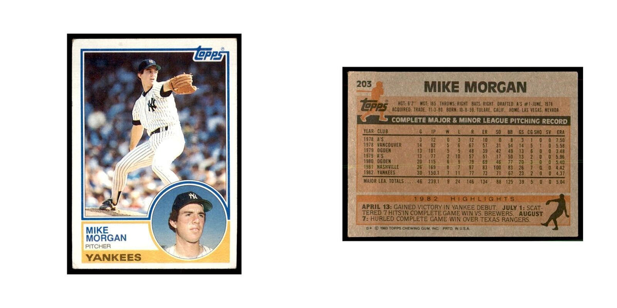 1983 Topps Mike Morgan Baseball Cards #203