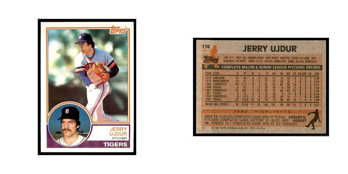 1983 Topps Jerry Ujdur Baseball Cards #174