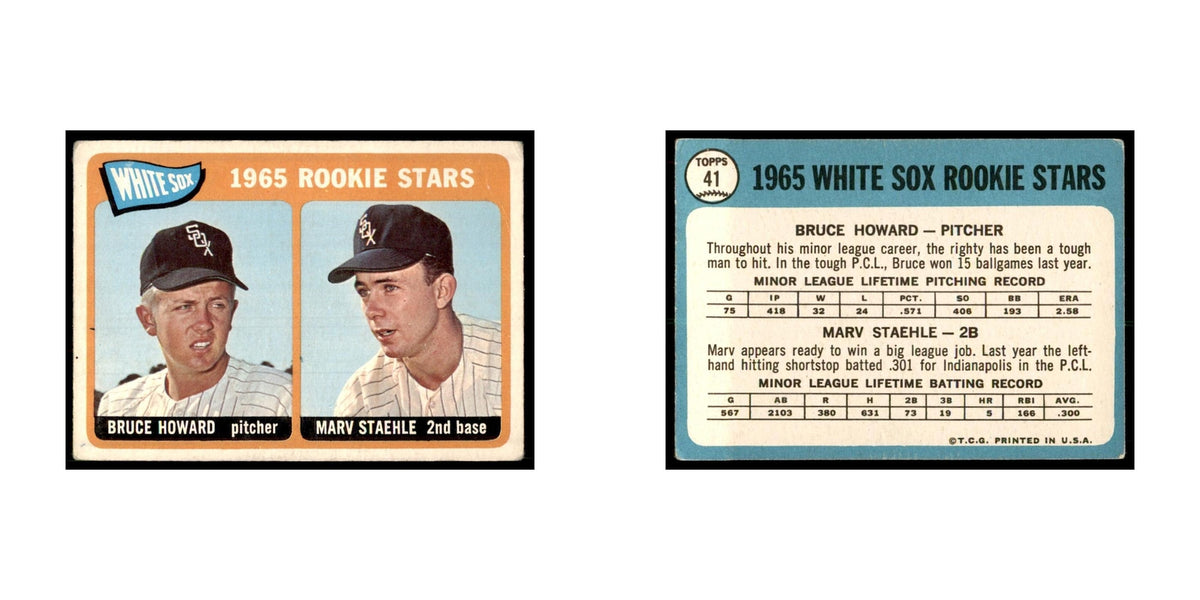 1965 Topps (damaged) Bruce Howard/Marv Staehle RC Baseball Cards #41