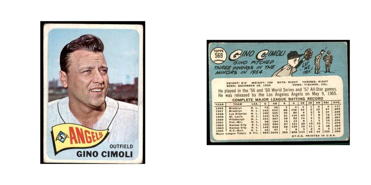 1965 Topps (damaged) Gino Cimoli Baseball Cards #569