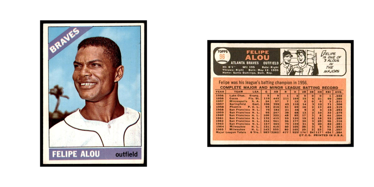 1966 Topps (Damaged) Felipe Alou Baseball Cards #96