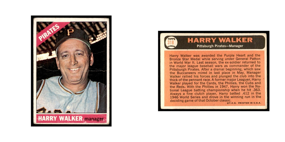 1966 Topps (Damaged) Harry Walker Baseball Cards #318