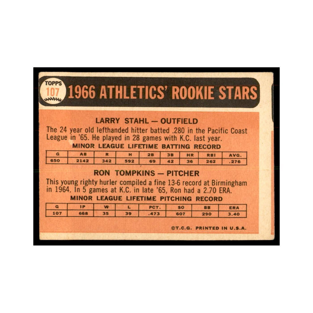 1966 Topps (Damaged) Larry Stahl Ron Tompkins Baseball Cards #107