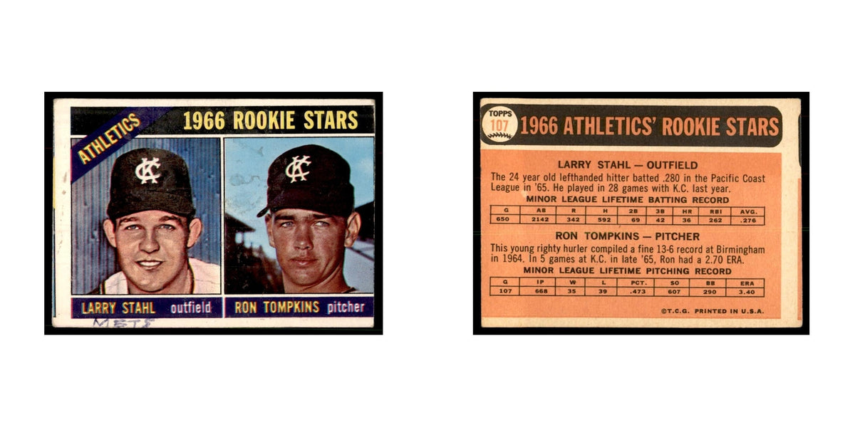 1966 Topps (Damaged) Larry Stahl Ron Tompkins Baseball Cards #107