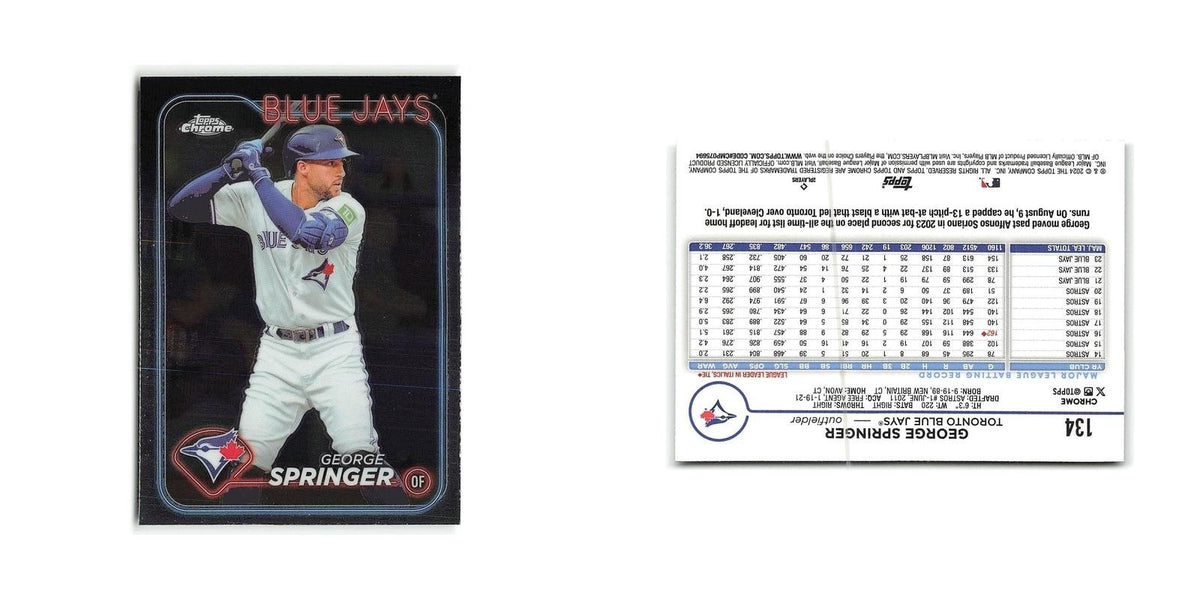 George Springer 2024 Topps Chrome #134 Toronto Blue Jays Baseball Card NM