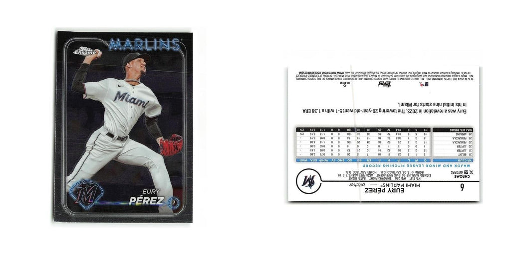 Eury Pérez 2024 Topps Chrome #6 Miami Marlins Baseball Card NM