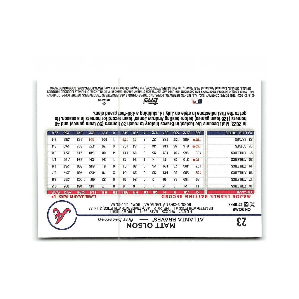 Matt Olson 2024 Topps Chrome #23 Atlanta Braves Baseball Card NM
