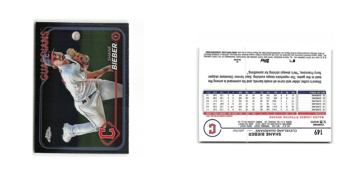 Shane Bieber 2024 Topps Chrome #149 Cleveland Guardians Baseball Card NM