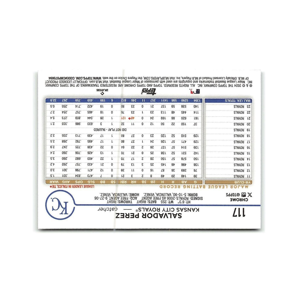 Salvador Perez 2024 Topps Chrome #117 Kansas City Royals Baseball Card NM