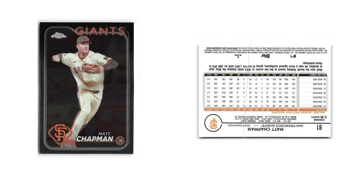 Matt Chapman 2024 Topps Chrome #81 San Francisco Giants Baseball Card NM