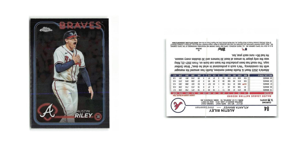 Austin Riley 2024 Topps Chrome #84 Atlanta Braves Baseball Card NM