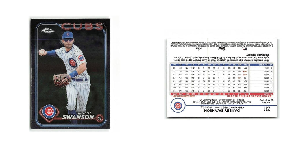 Dansby Swanson 2024 Topps Chrome #231 Chicago Cubs Baseball Card NM