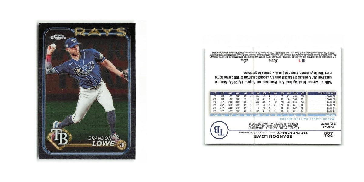 Brandon Lowe 2024 Topps Chrome #286 Tampa Bay Rays Baseball Card NM