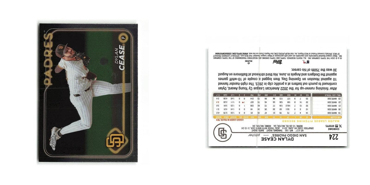 Dylan Cease 2024 Topps Chrome #224 San Diego Padres Baseball Card NM