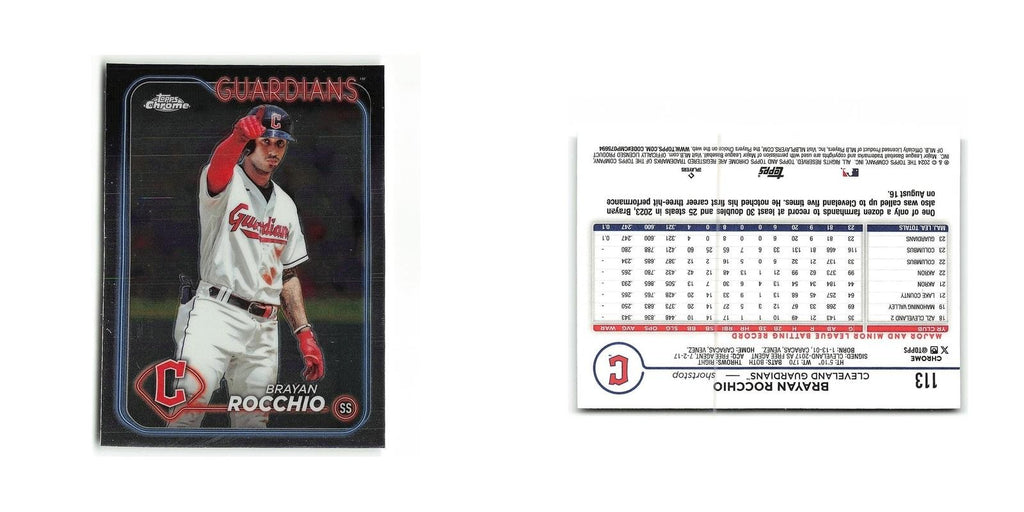 Brayan Rocchio 2024 Topps Chrome #113 Cleveland Guardians Baseball Card NM