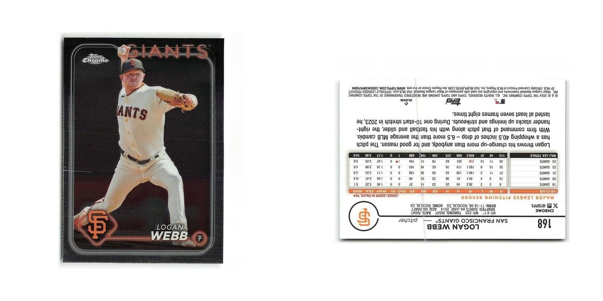 Logan Webb 2024 Topps Chrome #168 San Francisco Giants Baseball Card NM