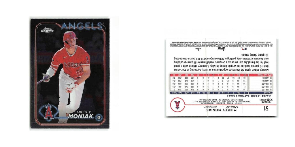 Mickey Moniak 2024 Topps Chrome #51 Los Angeles Angels Baseball Card NM