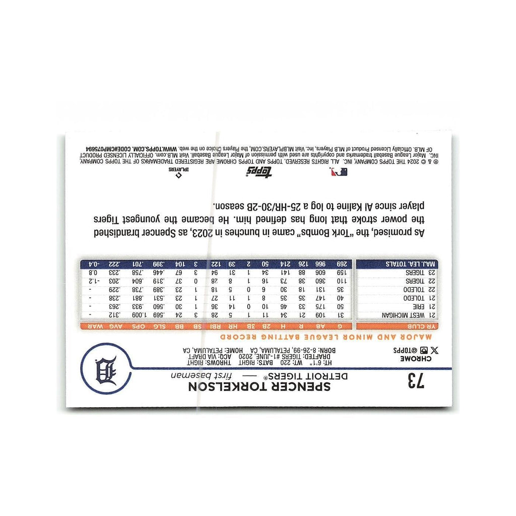 Spencer Torkelson 2024 Topps Chrome #73 Detroit Tigers Baseball Card NM