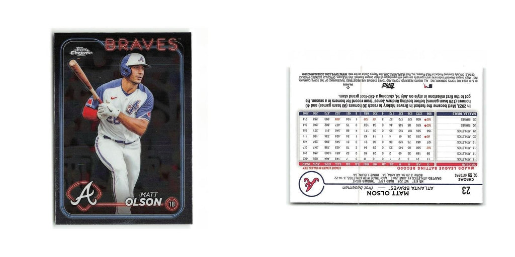 Matt Olson 2024 Topps Chrome #23 Atlanta Braves Baseball Card NM