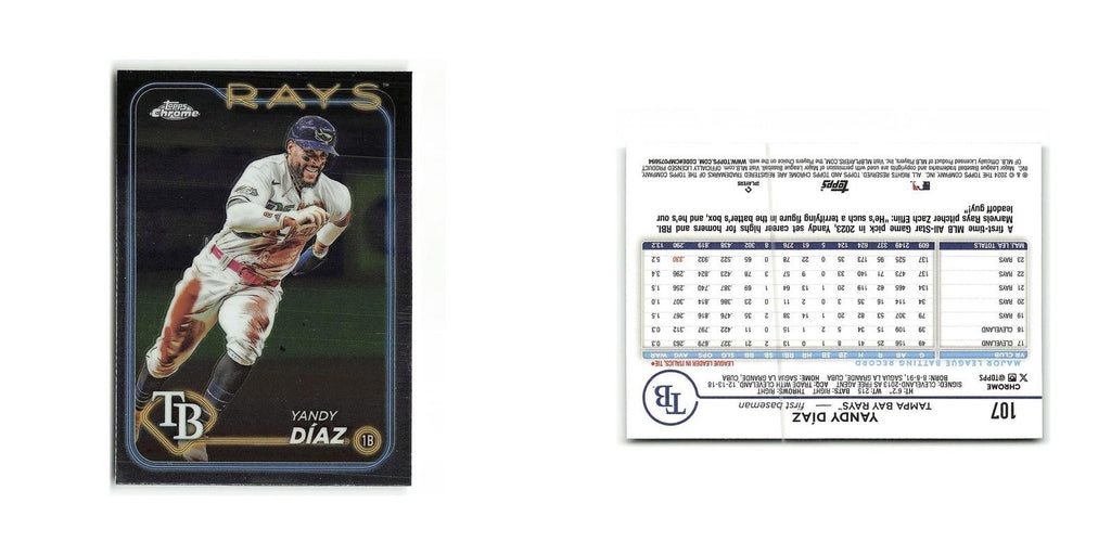 Yandy Díaz 2024 Topps Chrome #107 Tampa Bay Rays Baseball Card NM