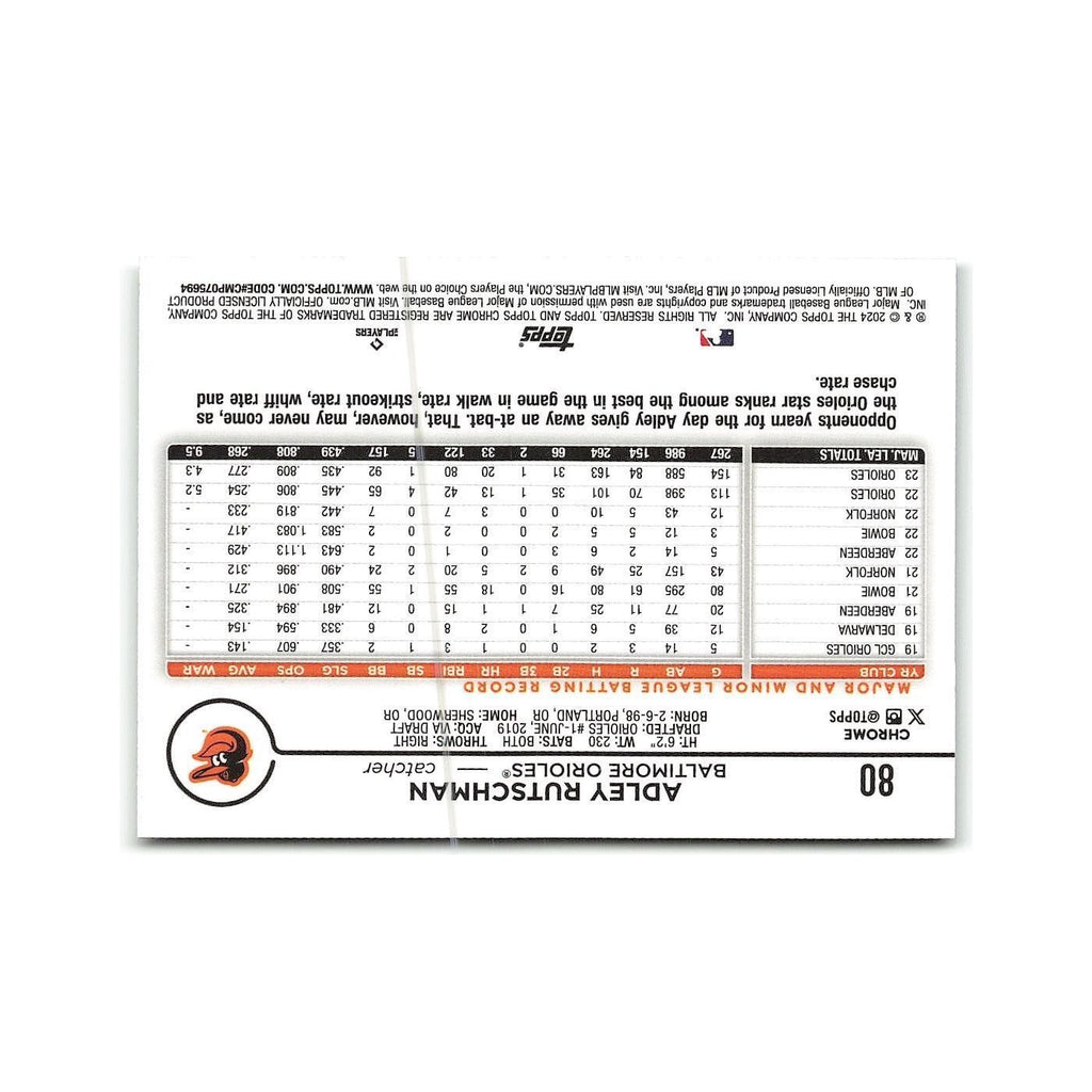 Adley Rutschman 2024 Topps Chrome #80 Baltimore Orioles Baseball Card NM