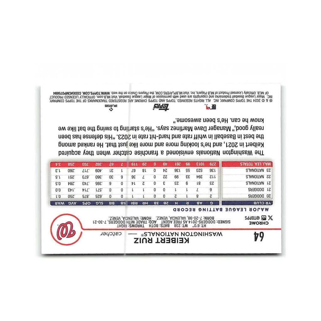 Keibert Ruiz 2024 Topps Chrome #64 Washington Nationals Baseball Card NM