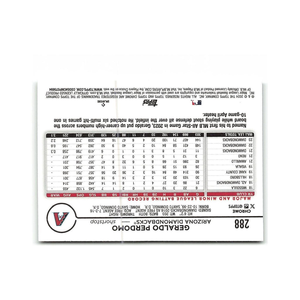 Geraldo Perdomo 2024 Topps Chrome #288 Arizona Diamondbacks Baseball Card NM