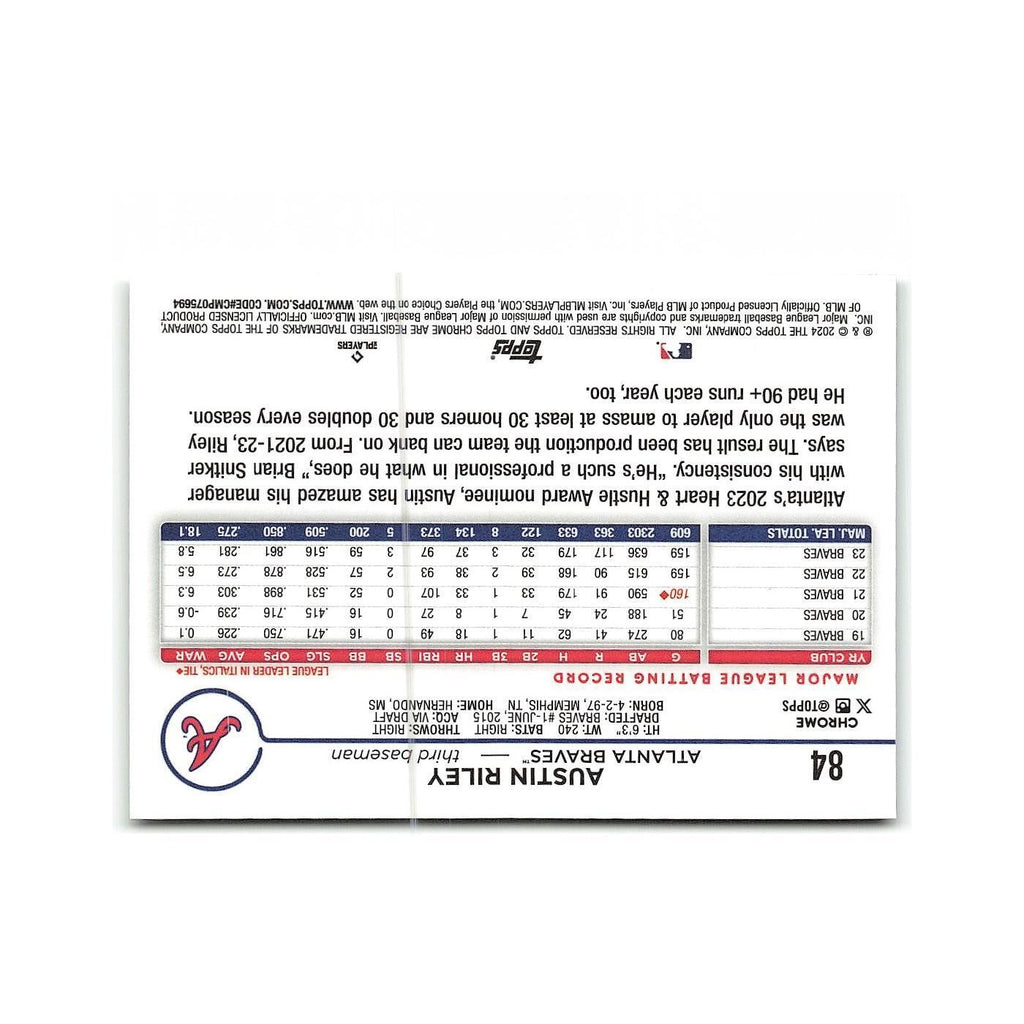 Austin Riley 2024 Topps Chrome #84 Atlanta Braves Baseball Card NM