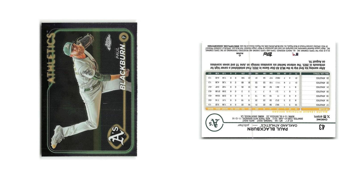 Paul Blackburn 2024 Topps Chrome #43 Oakland Athletics Baseball Card NM