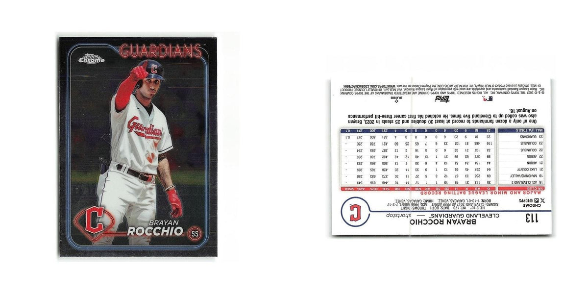 Brayan Rocchio 2024 Topps Chrome #113 Cleveland Guardians Baseball Card NM
