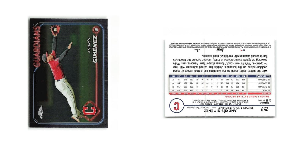 Andrés Giménez 2024 Topps Chrome #259 Cleveland Guardians Baseball Card NM